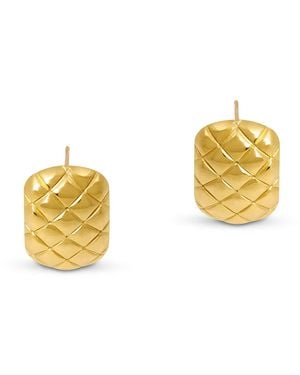 Amadeus Oversized Textured Stud Earrings - Metallic