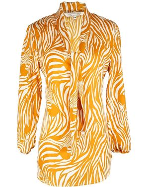 Jennafer Grace Sahara Stripe Tie Front Top - Metallic