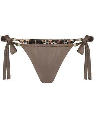 Haus of Mclees Reversible Praia Bikini Bottom - Gray