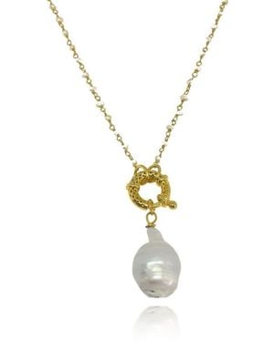 LINYA JEWELLERY Pretty Pearl Chain Necklace - Metallic