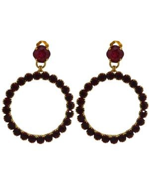 Vickisarge Yuletide Hoop Earrings - Brown