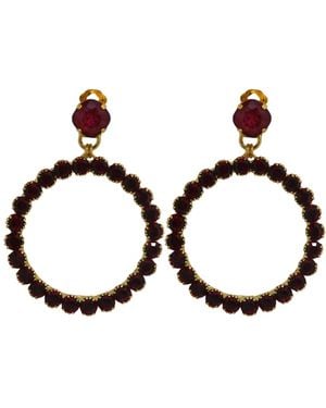 Vickisarge Yuletide Hoop Earrings - Brown
