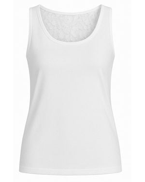 Conquista Sleeveless Top – Micromodal Jersey Front & Polyamide Lace Back - White