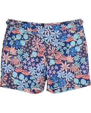 lords of harlech Pool Rough Floral Swim Short - Blue