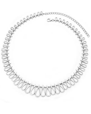 Lucy Quartermaine Solid Sterling Large Petal Necklace - Metallic