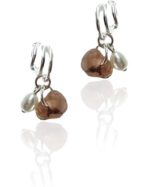 Bio-Trimmings Galton Trio Pearl Hoop Earrings - Metallic