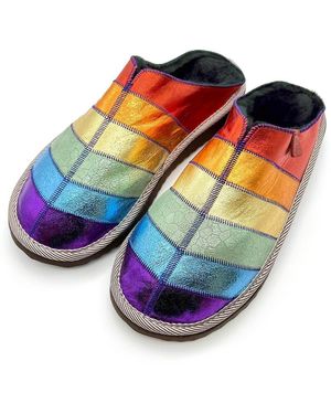 Maku Uk Polin Metallic + Sheepskin Slippers - Multicolor