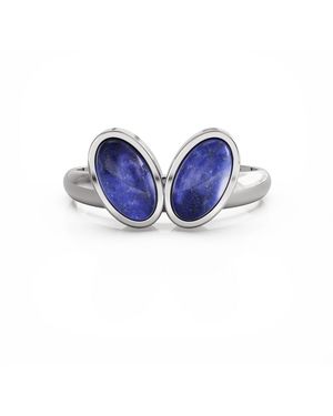 Linda Fiore You & Me Baby Sterling Ring With Lapis Lazuli Stones - Blue