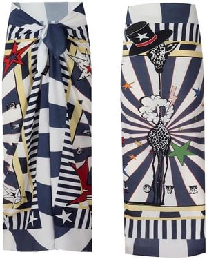 LOVEIST STORE Capello Artistic Print Sarong Pareo - Blue
