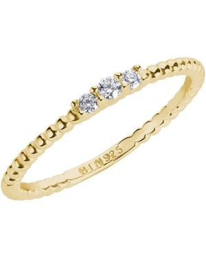 BLOOMTINE | Earth Angel HQ Illuminess Trio Textured Stacking Ring - Metallic