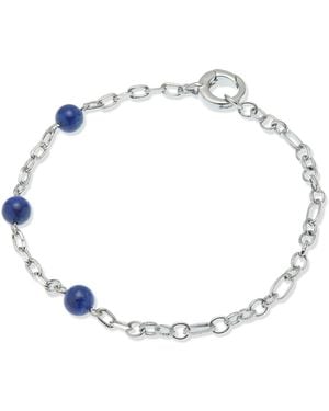 Grosse Platinum & Lapis Lazuli Gemstone Bracelet, Series Gem Mix - Metallic