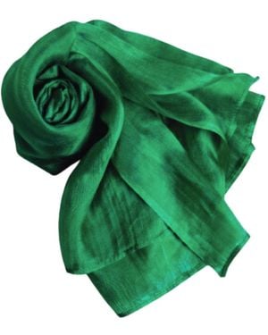 Silk and Bears Emerald Silk Scarf – Hand-Dyed Mulberry Silk Shawl, Wedding & Evening Wrap - Green