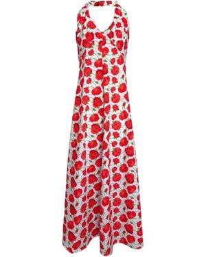 Couture to Your Door Rose Vintage Maxi Summer Dress - Red