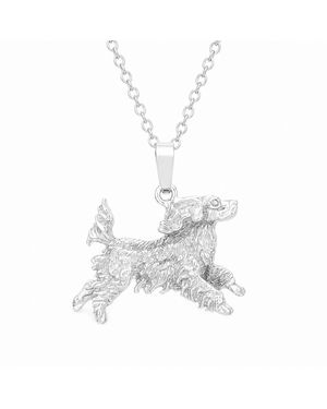 Simon Kemp Jewellers Leaping Spaniel Pendant - White