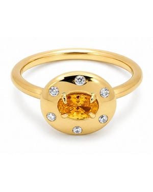 Belinda Jewelz Citrine Oval Birthstone & Accent Stone Ring - Metallic