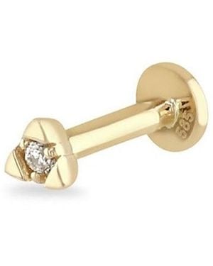 Zohreh Diamond Triangle Flat Back Earring 14K - Metallic