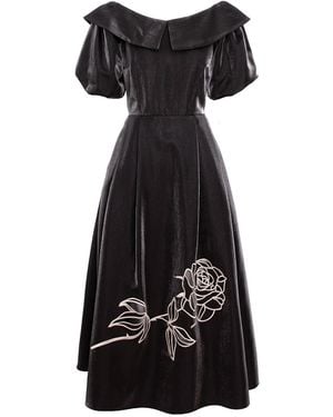 IZABELA MANDOIU Midnight Off-Shoulder Midi Dress - Black