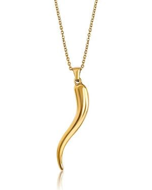 Mickey's Girl Mega Lucky Italian Horn Necklace - Metallic