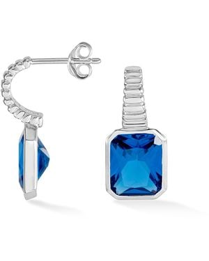 Dower & Hall Cobalt Octagon Humbug Earrings - Blue