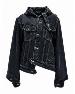 Gao Republic Hoodie Denim Jacket - Black
