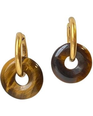 Smilla Brav Earrings Tiger's Eye - Metallic