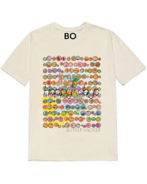 Boutique Kaotique Neutrals Happy Days Organic Cotton Tee - White