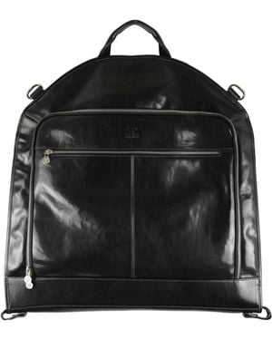 Time Resistance Leather Garment Bag - Black