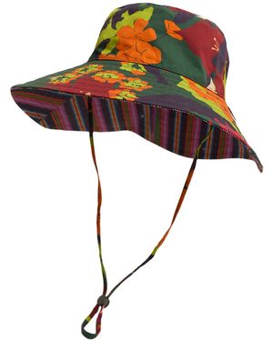 Lost Pattern Frida X Lost Pattern Frida's Garden Cotton Reversible Sun Hat - Green