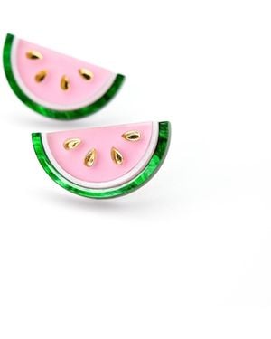 By Chavelli Watermelon Slice Studs - Metallic