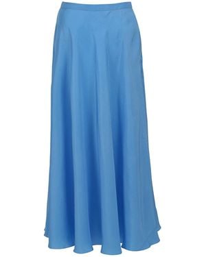VAAI Bias Cut Silk Maxi Skirt Sky - Blue