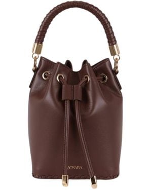 Saonara Brand Mini Bucket Bag Chocolat Leather - Brown