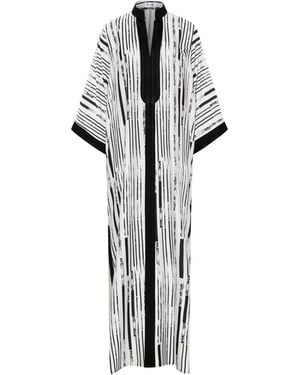Belyed Handcraft Eclipse – Crepe Silk Kaftan By Belyed - White