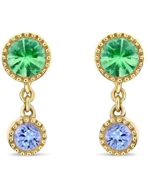Dinny Hall Duo Drop Tsavorite & Tanzanite Stud Earrings - Green