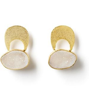YAA YAA LONDON Quietly Confident Agate Crystal Earrings - White