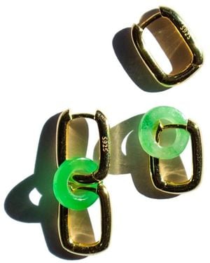 seree Della Convertible Link Jade Earrings - Green