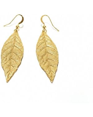 Volgara Bijoux Laurel Leaf Earrings - Metallic