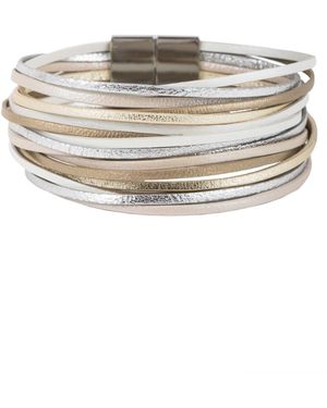 Saachi Jolie Metallic Leather Bracelet - White