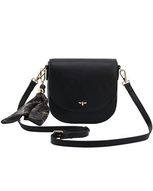 Fable England Beth Saddle Crossbody Bag - Black