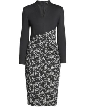 Rumour London Michelle Tailored Dress With Contrasting Contour Jacquard Skirt - Black
