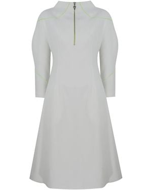 Mirimalist Angle Midi Dress Ecru - White