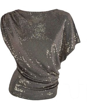 Me & Thee Neutrals Own It Sequin Top - Grey