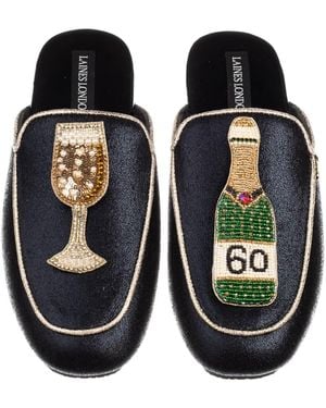Laines London Classic Mules With Milestone 60Th Birthday Champagne Brooches - Black