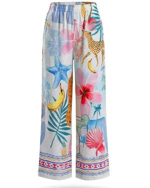 LOVEIST STORE Nancy Playful Printed Trouser - Blue