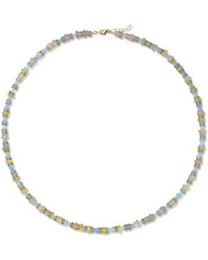 Bombyx House Pastel Multi-Gem Heishi Necklace - Metallic
