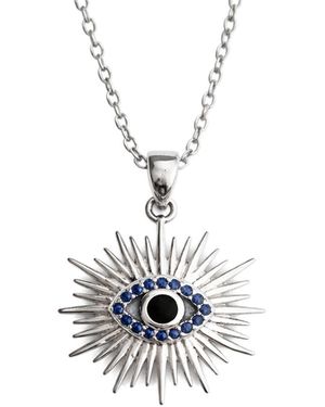 Maison De Gala Sunburst Evil Eye Pendant Necklace - Metallic