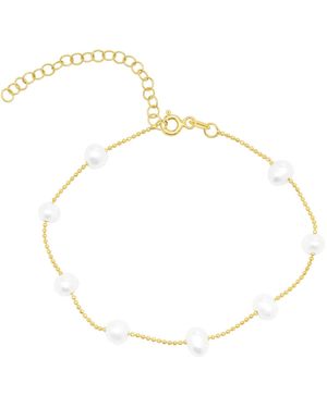 Spero London Satellite Natural Baroque Pearl Sterling Bracelet - Metallic
