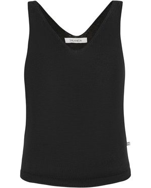 SALANIDA Mare 100% Linen Tank Top - Black