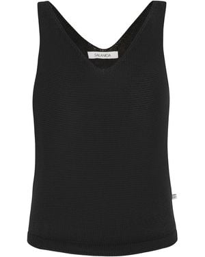 SALANIDA Mare 100% Linen Tank Top - Black