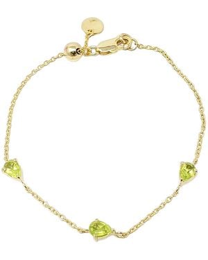 Harfi Peridot August Birthstone Minimalist Bracelet - Metallic