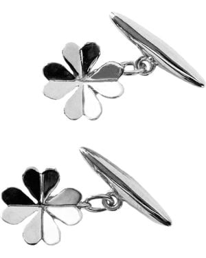 Lee Renee Lucky Clover Cufflinks– - White